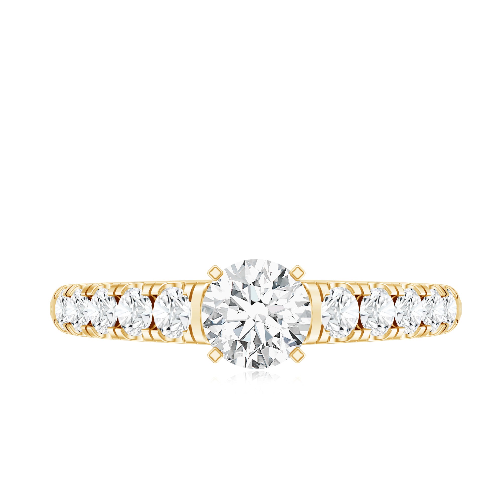 Rosec Jewels-Lab Grown Diamond Classic Engagement Ring With Side Stones