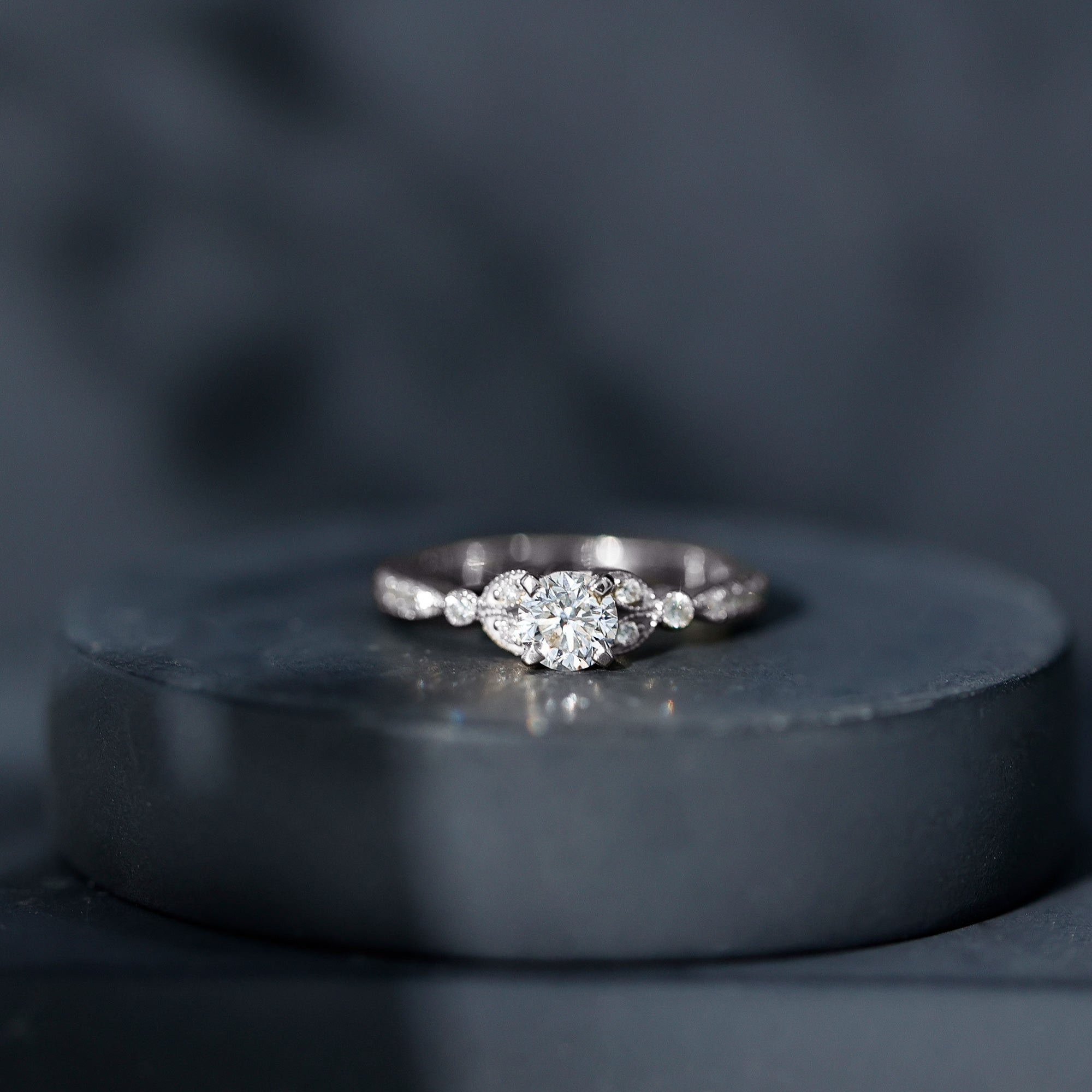 Certified Lab Grown Diamond Minimal Engagement Ring Lab - ( EF-VS ) - Rosec Jewels