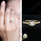 Certified Lab Grown Diamond Minimal Engagement Ring Lab - ( EF-VS ) - Rosec Jewels