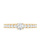 Certified Lab Grown Diamond Engagement Ring with Side Stones Lab - ( EF-VS ) - Rosec Jewels
