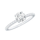 Rosec Jewels-Lab Grown Diamond 5 MM Solitaire Engagement Ring with Side Stones