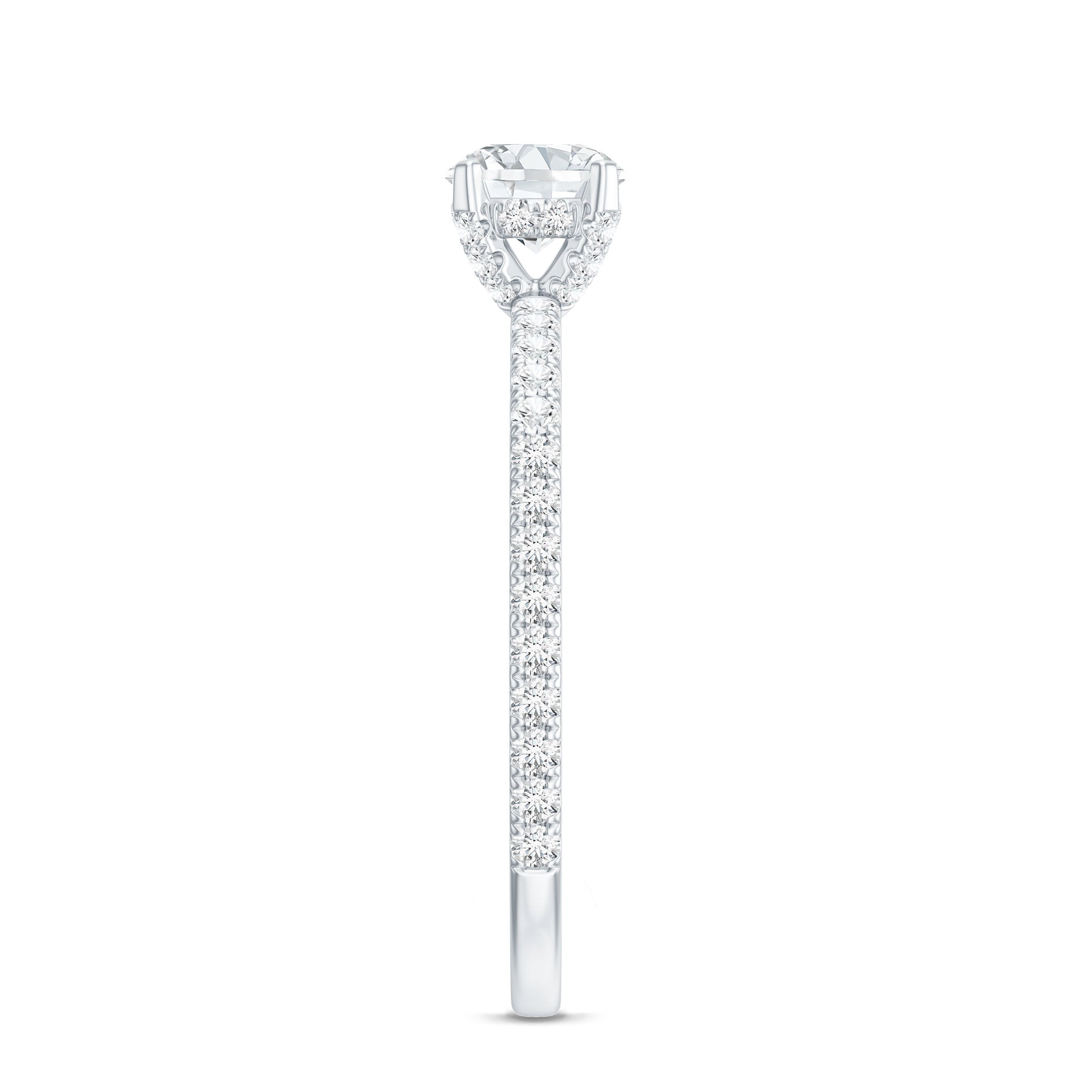 Rosec Jewels-Lab Grown Diamond 5 MM Solitaire Engagement Ring with Side Stones