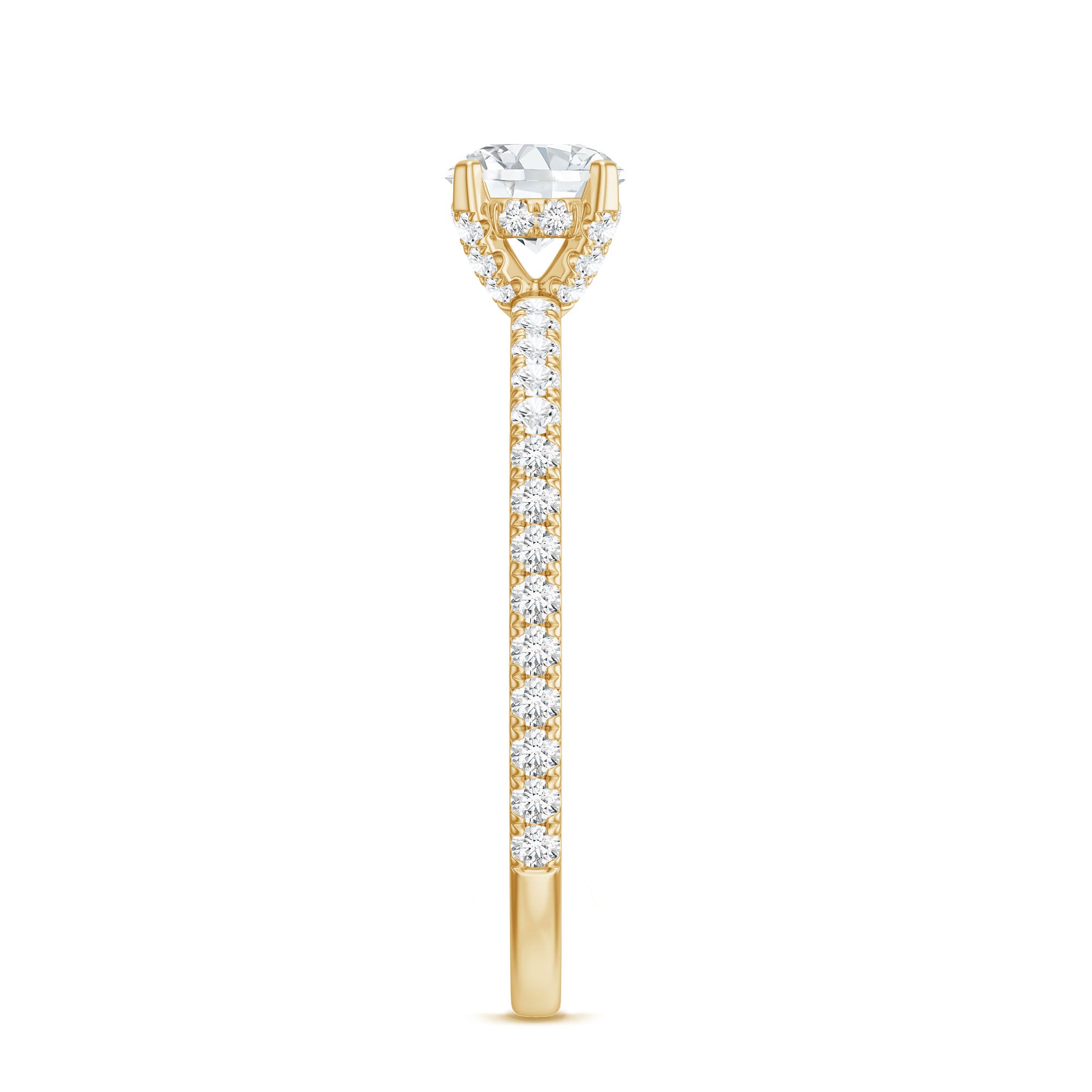Rosec Jewels-Lab Grown Diamond 5 MM Solitaire Engagement Ring with Side Stones