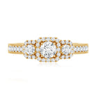 Certified Lab Grown Diamond Three Stone Engagement Ring Lab - ( EF-VS ) - Rosec Jewels