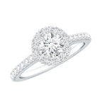 Rosec Jewels-Lab Grown Diamond Halo Engagement Ring With Side Stones