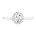 Certified Lab Grown Diamond Halo Promise Engagement Ring Lab - ( EF-VS ) - Rosec Jewels