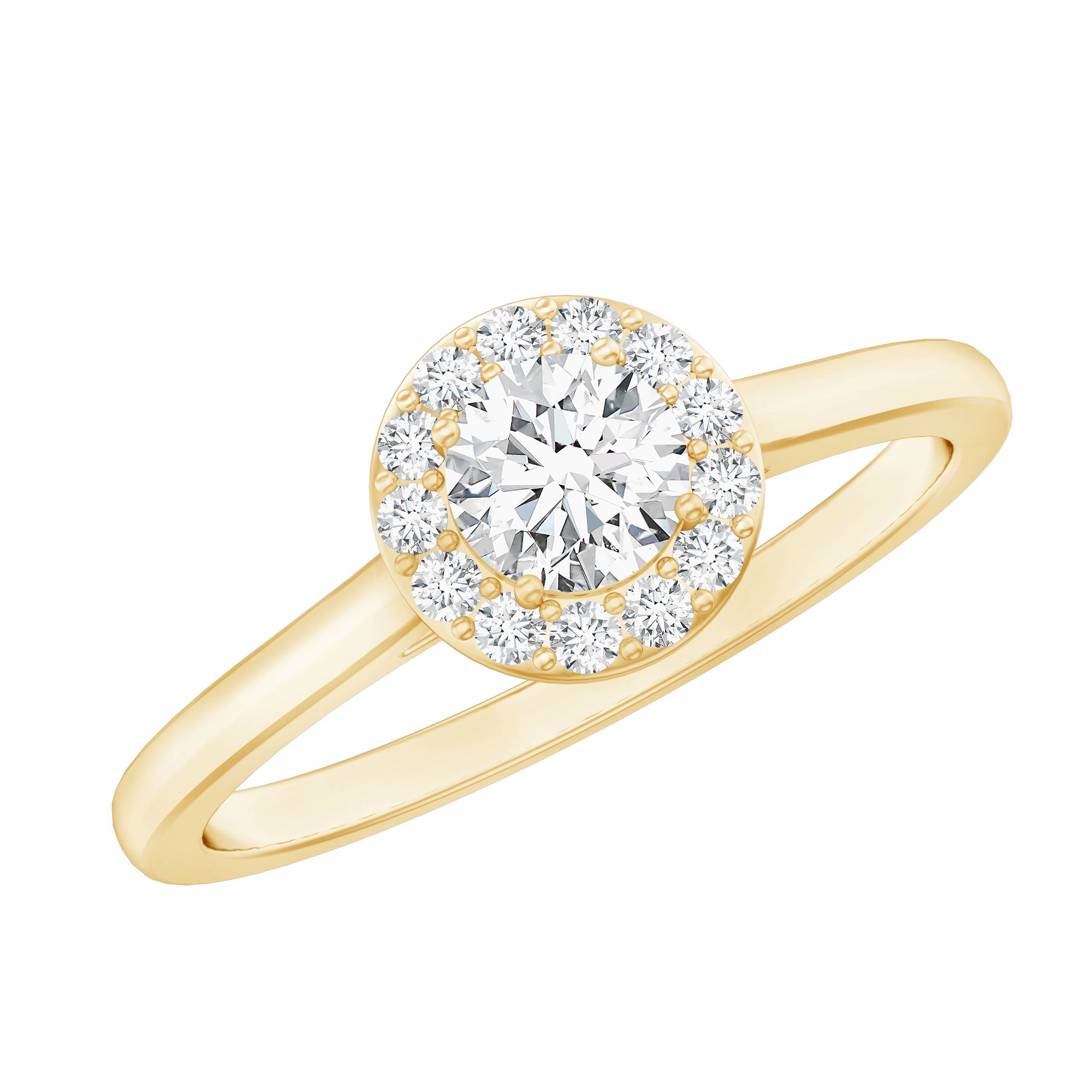 Certified Lab Grown Diamond Halo Promise Engagement Ring Lab - ( EF-VS ) - Rosec Jewels