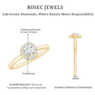 Certified Lab Grown Diamond Halo Promise Engagement Ring Lab - ( EF-VS ) - Rosec Jewels