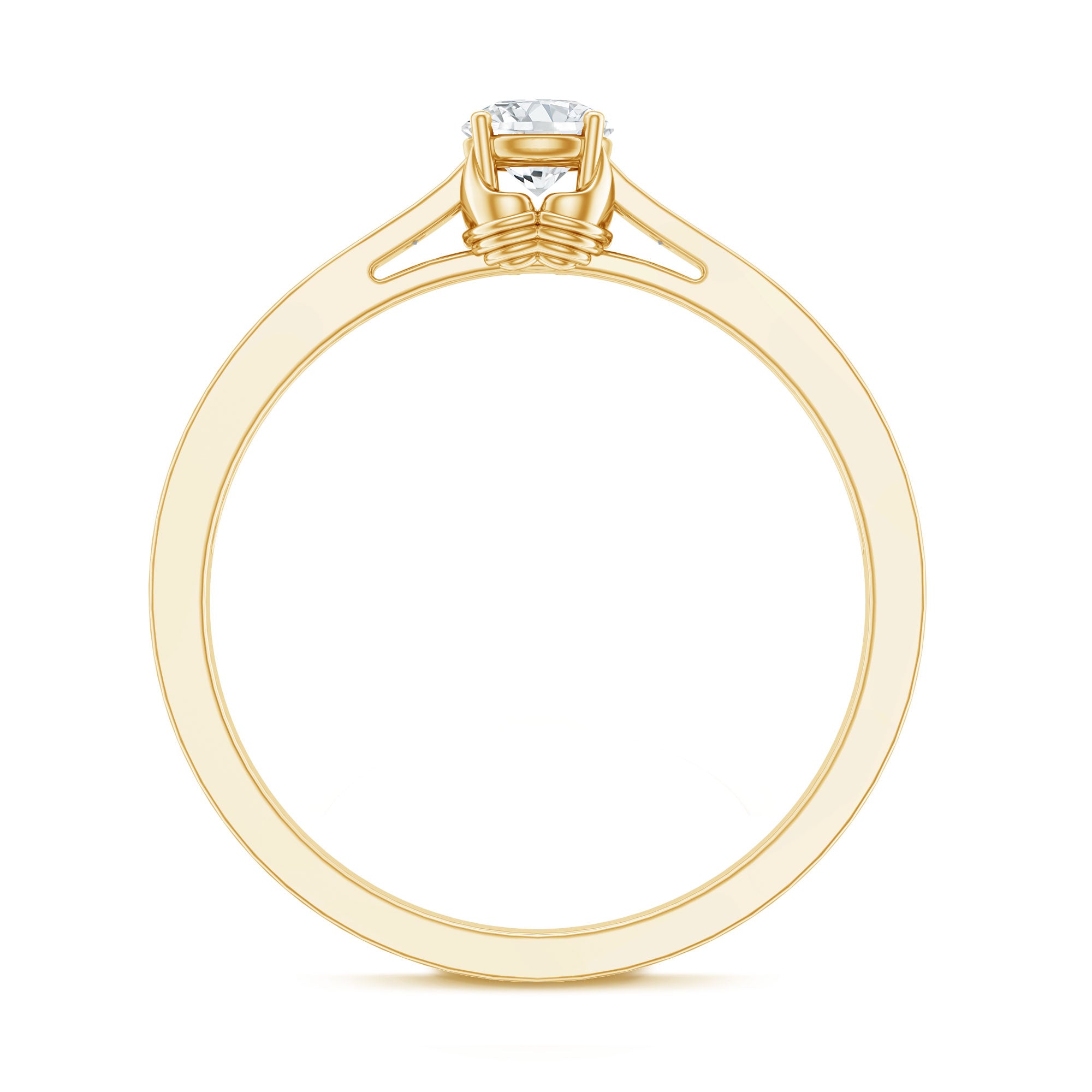 Certified Lab Grown Diamond Minimalistic Engagement Ring Lab - ( EF-VS ) - Rosec Jewels