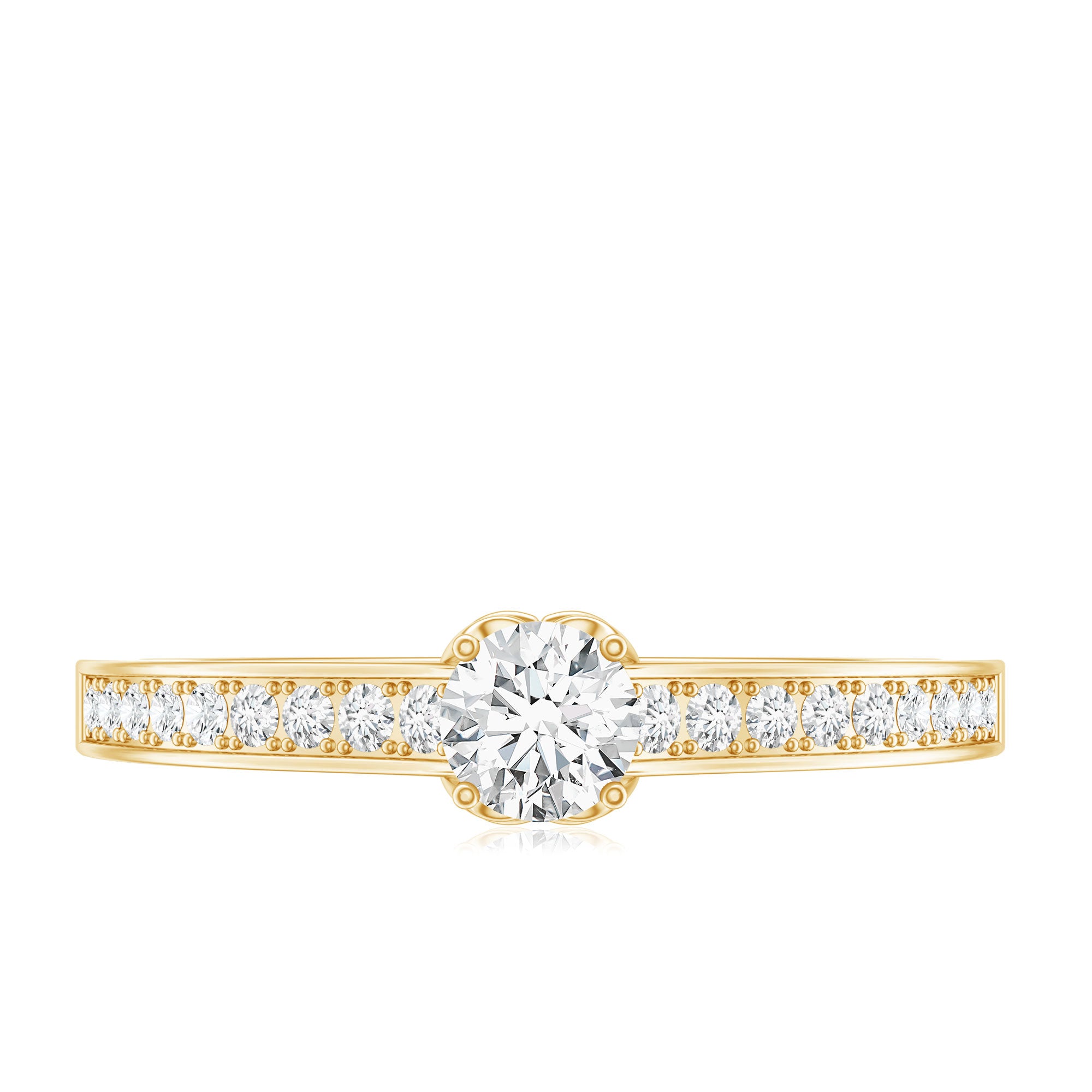 Certified Lab Grown Diamond Minimalistic Engagement Ring Lab - ( EF-VS ) - Rosec Jewels