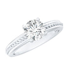 Certified 0.4 Carat Lab Grown Diamond Round Solitaire Promise Ring Lab - ( EF-VS ) - Rosec Jewels