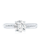 Certified 0.4 Carat Lab Grown Diamond Round Solitaire Promise Ring Lab - ( EF-VS ) - Rosec Jewels