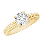 Certified 0.4 Carat Lab Grown Diamond Round Solitaire Promise Ring Lab - ( EF-VS ) - Rosec Jewels