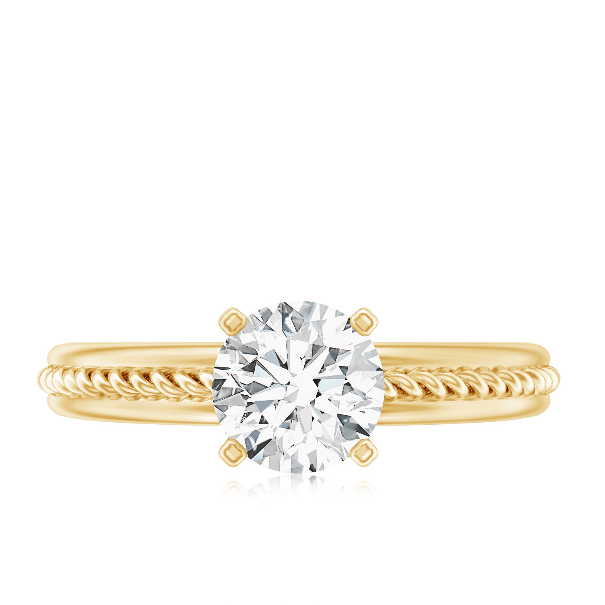 Rosec Jewels-Certified Lab Grown Diamond 5 MM Round Solitaire Promise Ring