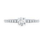 5 MM Lab Grown Diamond Simple Engagement Ring with Side Stones Lab - ( EF-VS ) - Rosec Jewels