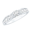 Certified Lab Grown Diamond Minimalist Engagement Ring Lab - ( EF-VS ) - Rosec Jewels