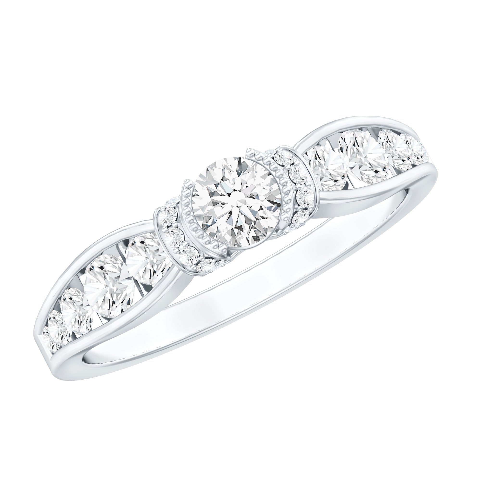 Certified Lab Grown Diamond Minimalist Engagement Ring Lab - ( EF-VS ) - Rosec Jewels