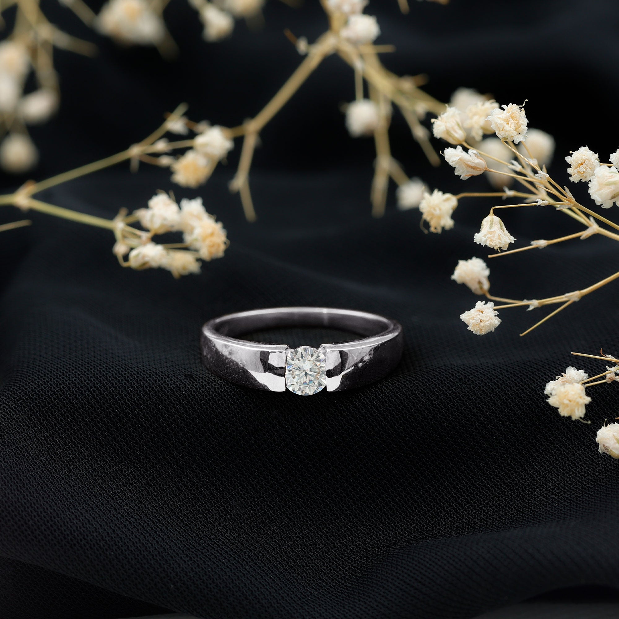 Rosec Jewels-Lab Grown Diamond 5 MM Solitaire Band Ring