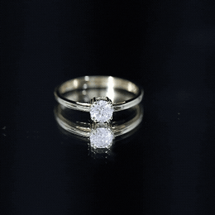 Certified 5 MM Lab Grown Diamond Solitaire Promise Ring Lab - ( EF-VS ) - Rosec Jewels