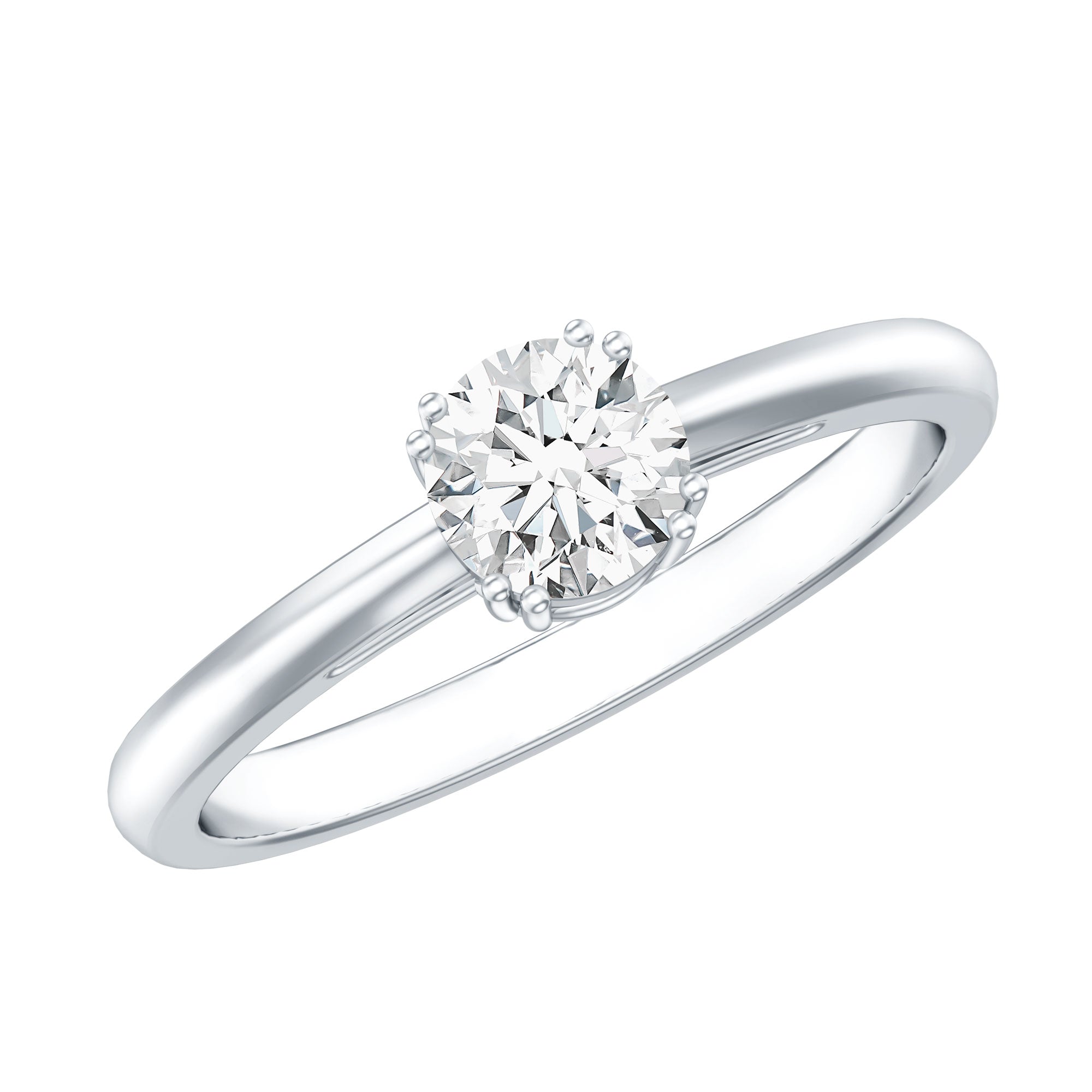 Certified 5 MM Lab Grown Diamond Solitaire Promise Ring Lab - ( EF-VS ) - Rosec Jewels