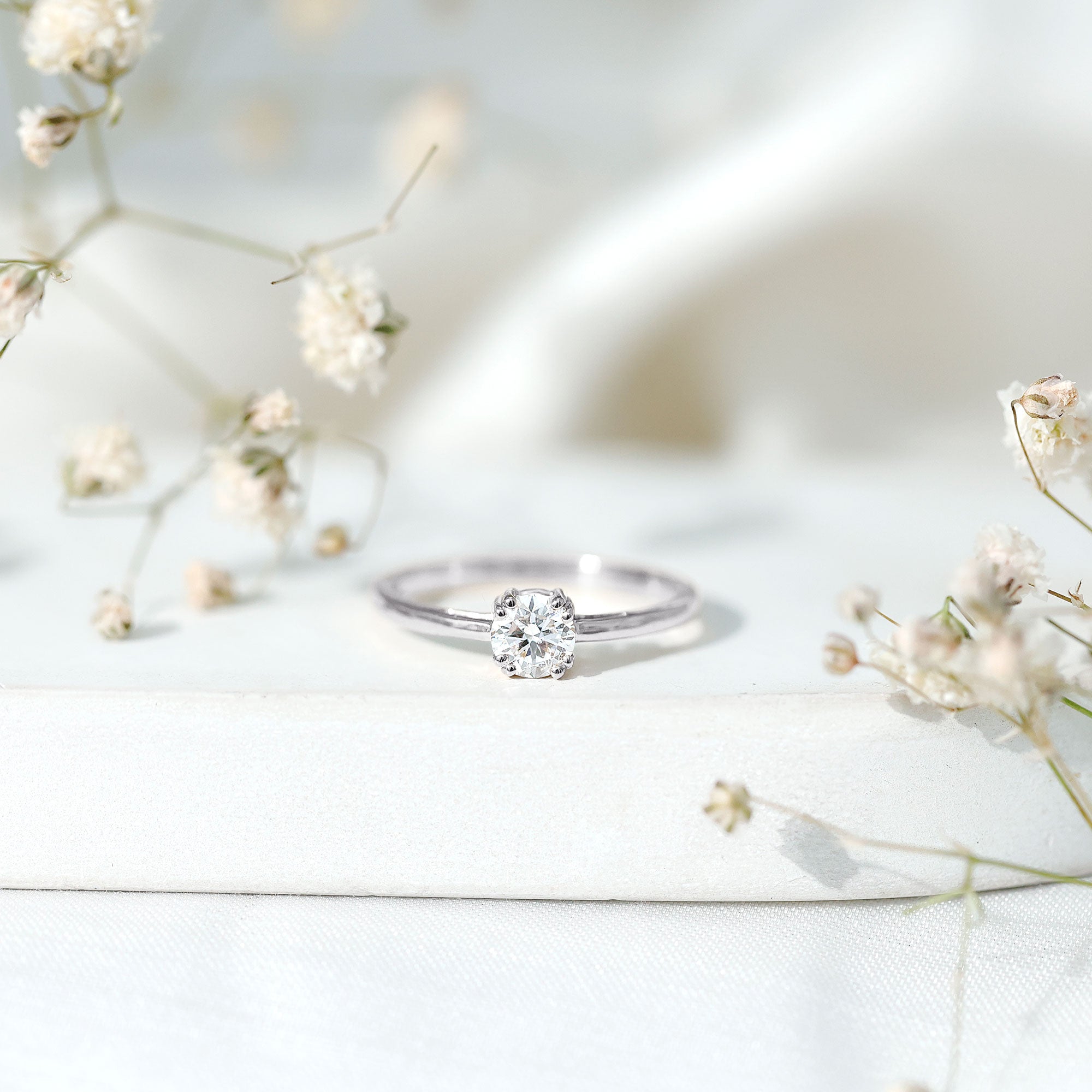 Certified 5 MM Lab Grown Diamond Solitaire Promise Ring Lab - ( EF-VS ) - Rosec Jewels