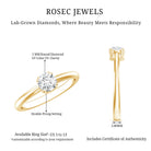 Certified 5 MM Lab Grown Diamond Solitaire Promise Ring Lab - ( EF-VS ) - Rosec Jewels