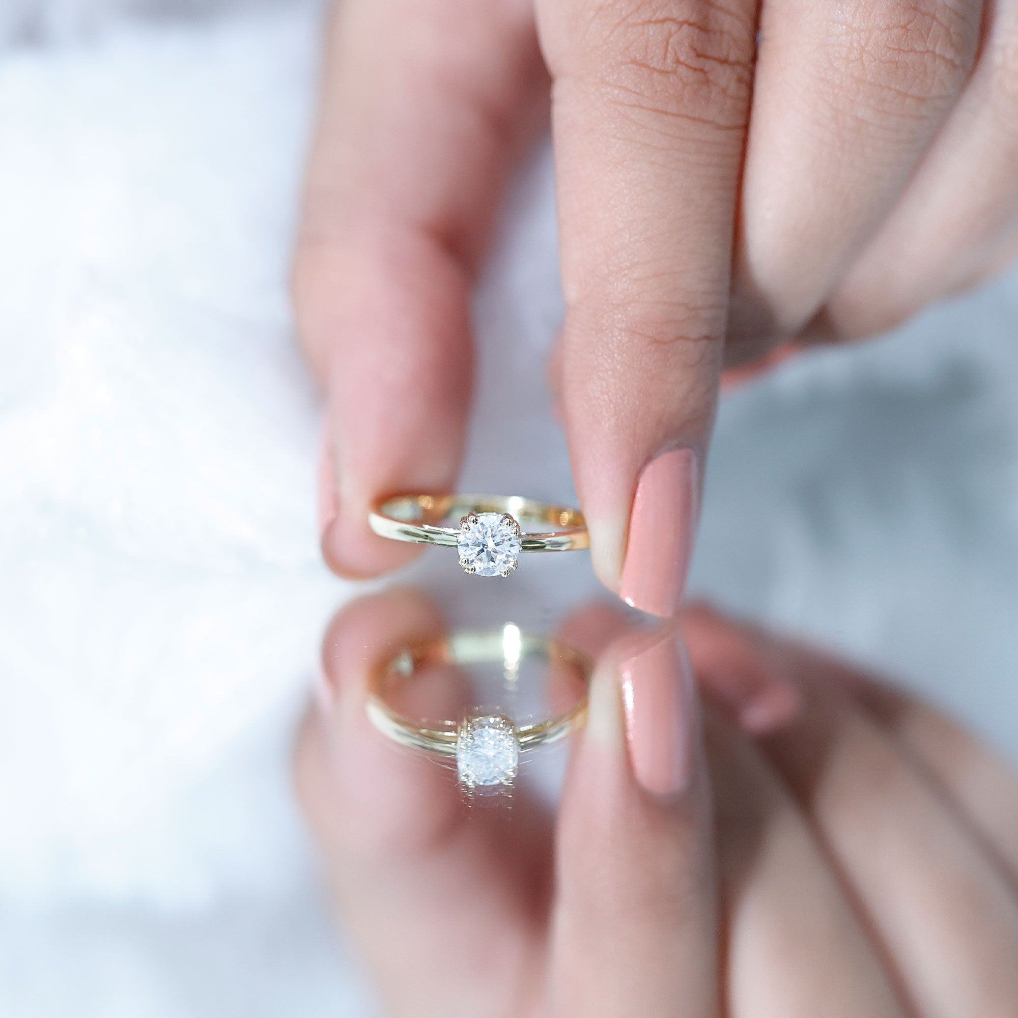 Certified 5 MM Lab Grown Diamond Solitaire Promise Ring Lab - ( EF-VS ) - Rosec Jewels