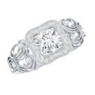 Certified Lab Grown Diamond Art Deco Engagement Ring For Women Lab - ( EF-VS ) - Rosec Jewels