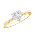 Certified 5 MM Heart Lab Grown Diamond Solitaire Promise Ring Lab - ( EF-VS ) - Rosec Jewels