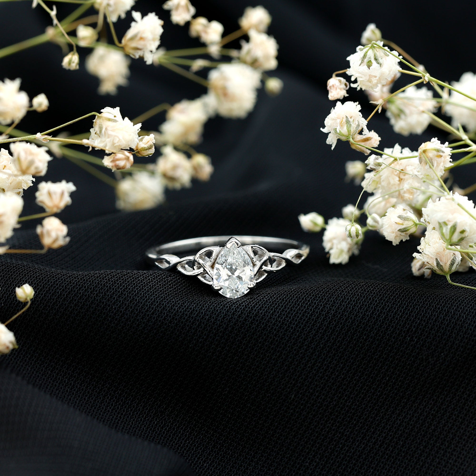 Lab Grown Diamond 5X7 MM Teardrop Solitaire Engagement Ring Lab - ( EF-VS ) - Rosec Jewels