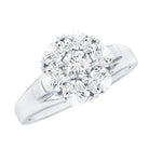 Certified Lab Grown Diamond Flower Engagement Ring Lab - ( EF-VS ) - Rosec Jewels