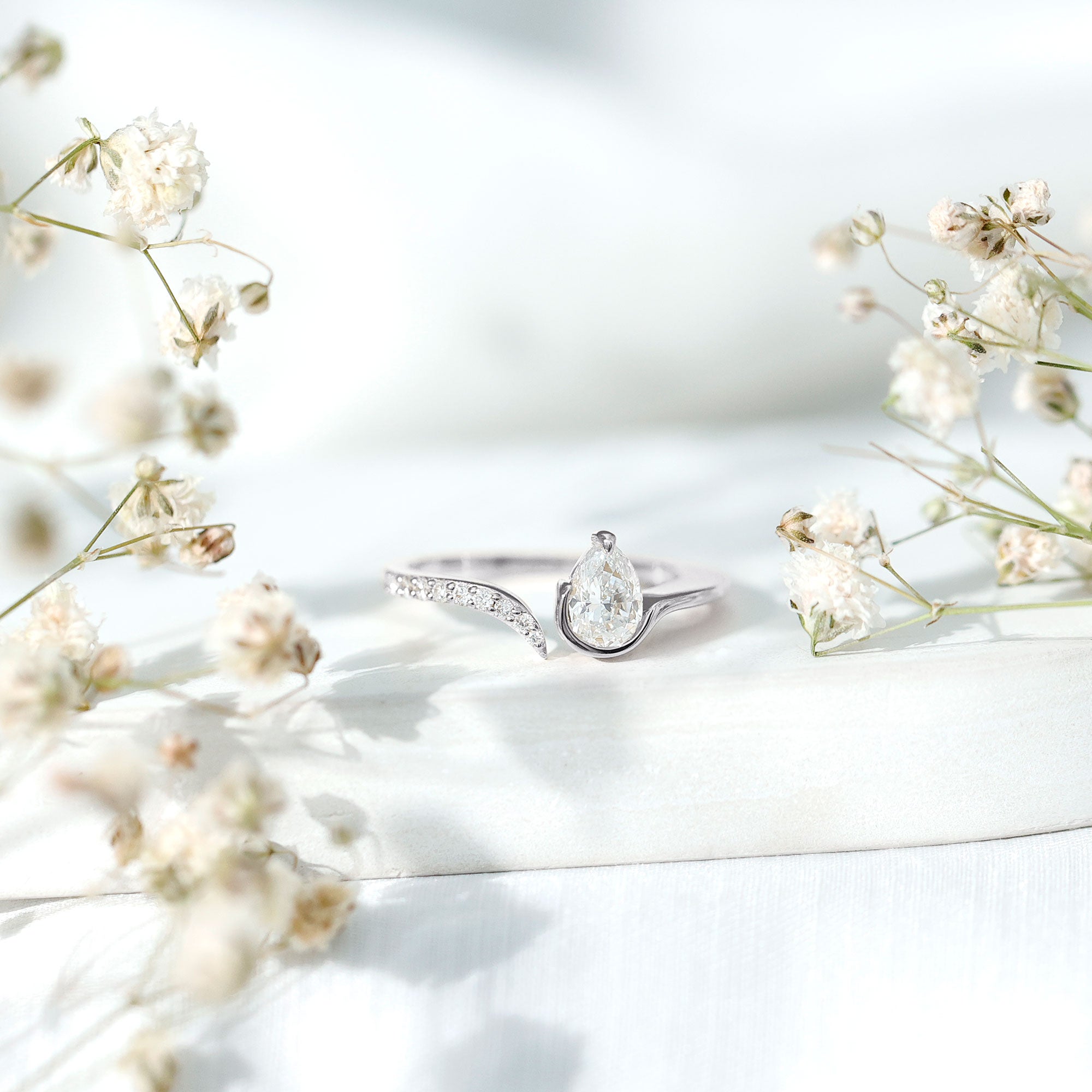 Certified Lab Grown Diamond Designer Promise Ring Lab - ( EF-VS ) - Rosec Jewels