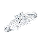 Certified Lab Grown Diamond 6MM Princess Cut Engagement Ring Lab - ( EF-VS ) - Rosec Jewels