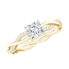 Certified Lab Grown Diamond 6MM Princess Cut Engagement Ring Lab - ( EF-VS ) - Rosec Jewels