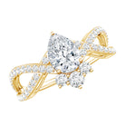 Lab Grown Diamond Teardrop Designer Engagement Ring Lab - ( EF-VS ) - Rosec Jewels