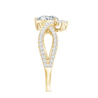 Lab Grown Diamond Teardrop Designer Engagement Ring Lab - ( EF-VS ) - Rosec Jewels