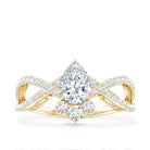 Lab Grown Diamond Teardrop Designer Engagement Ring Lab - ( EF-VS ) - Rosec Jewels