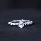 Lab Grown Diamond 5X7 MM Pear Shaped Engagement Ring With Side Stones Lab - ( EF-VS ) - Rosec Jewels