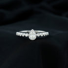 Lab Grown Diamond 5X7 MM Pear Shaped Engagement Ring With Side Stones Lab - ( EF-VS ) - Rosec Jewels