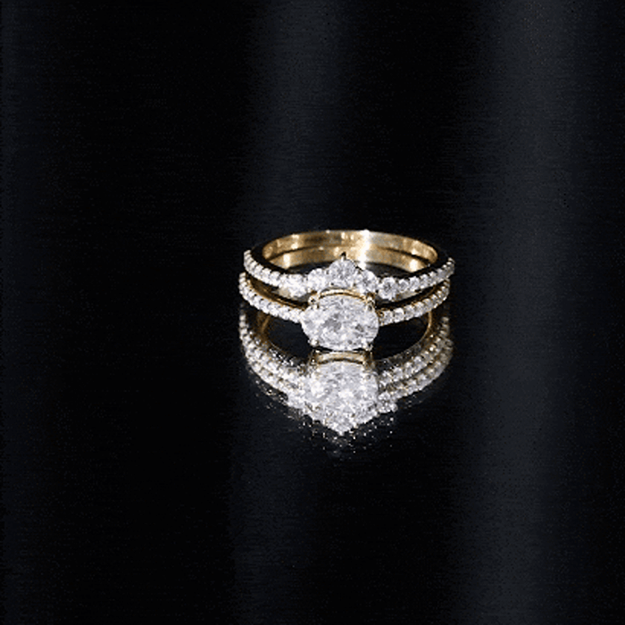 Certified 5X7 MM Lab Grown Diamond Engagement Ring Enhancer Lab - ( EF-VS ) - Rosec Jewels