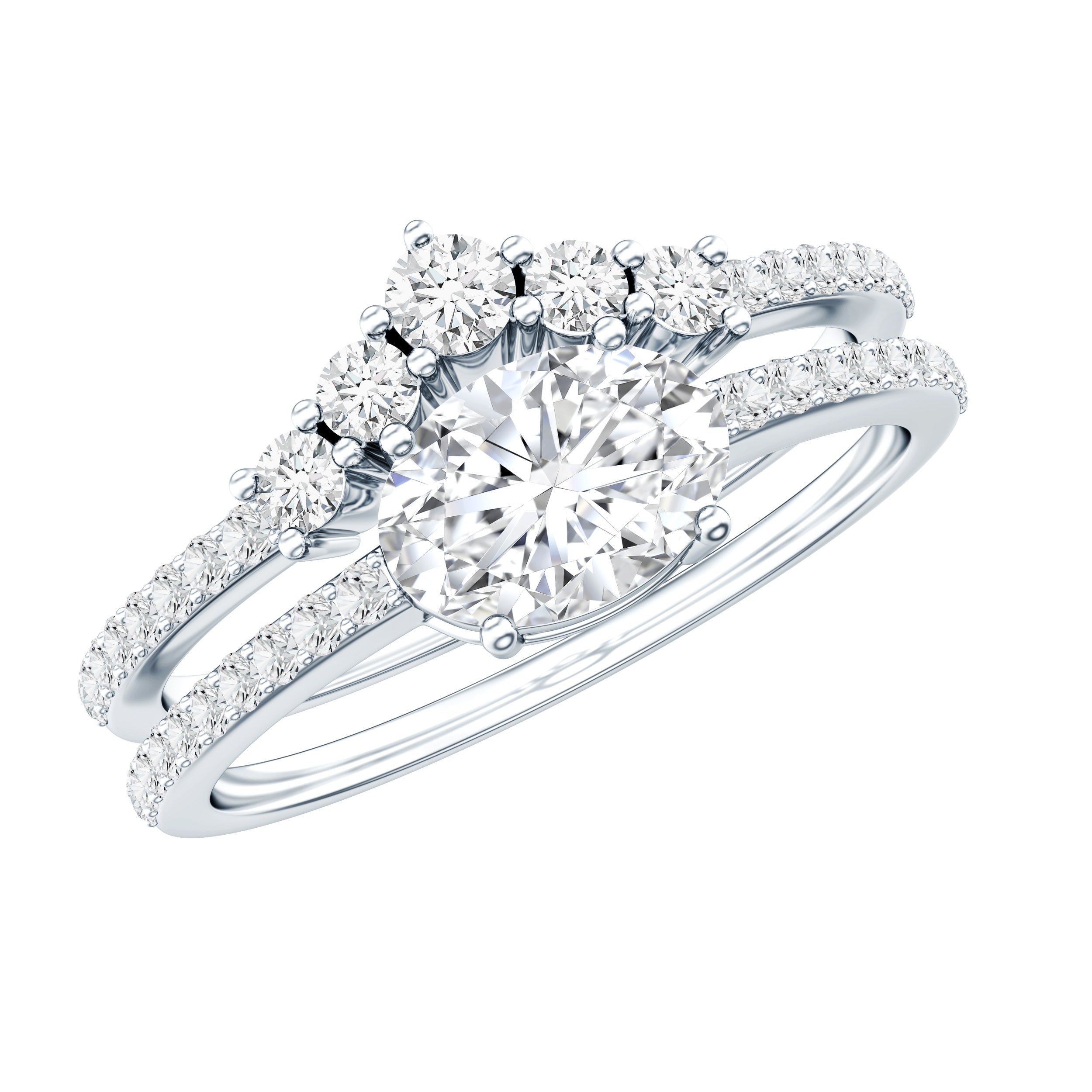 Certified 5X7 MM Lab Grown Diamond Engagement Ring Enhancer Lab - ( EF-VS ) - Rosec Jewels