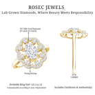 Certified Lab Grown Diamond Statement Engagement Ring Lab - ( EF-VS ) - Rosec Jewels