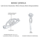Certified Lab Grown Diamond Halo Criss Cross Engagement Ring Lab - ( EF-VS ) - Rosec Jewels
