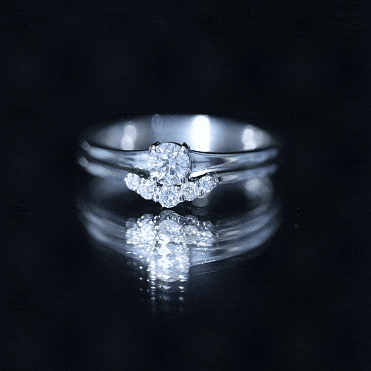 Lab Grown Diamond Minimal Engagement Ring With Enhancer Lab - ( EF-VS ) - Rosec Jewels