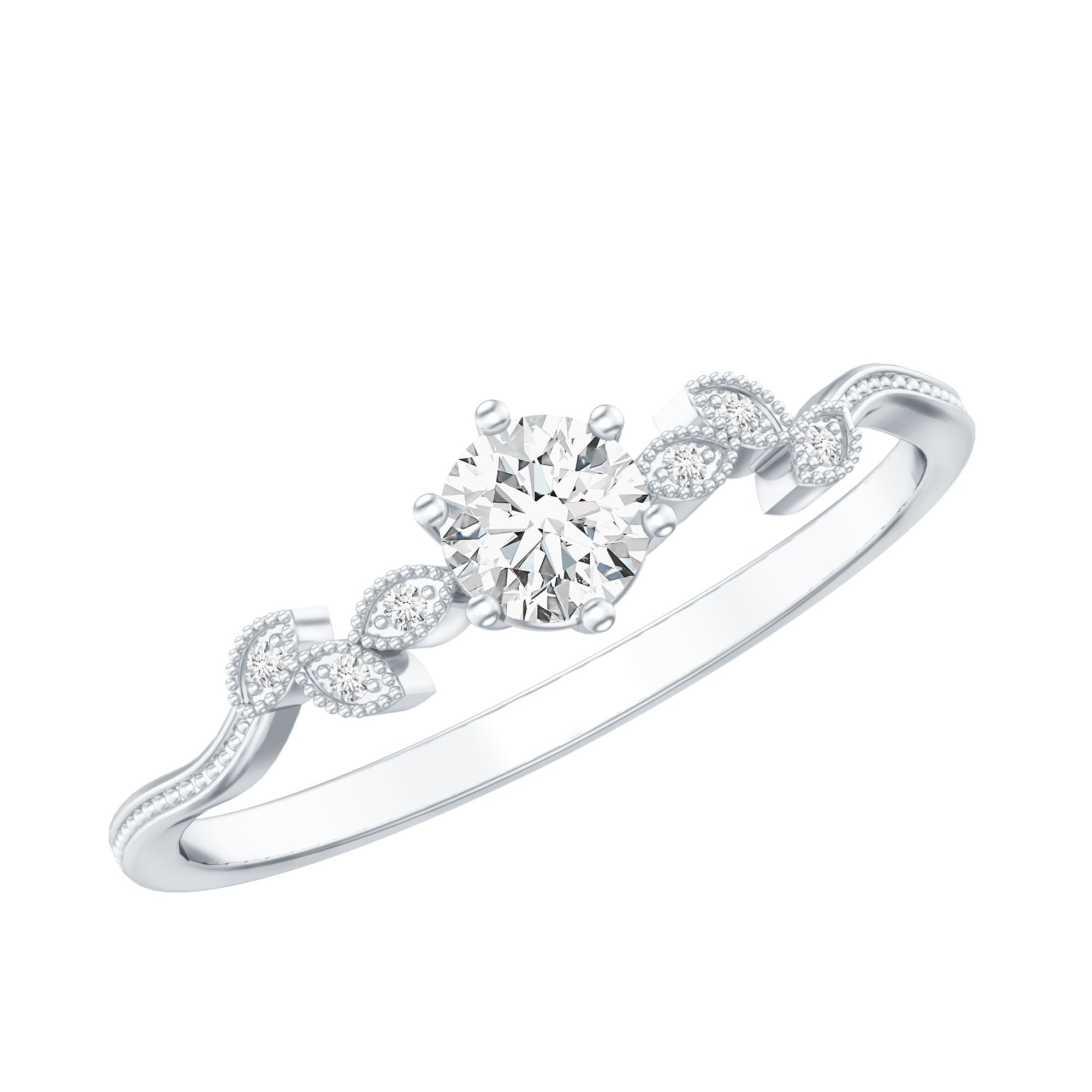 Certified Lab Grown Diamond Minimalist Promise Ring Lab - ( EF-VS ) - Rosec Jewels