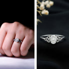 Rosec Jewels-5X7 MM Oval Lab Grown Diamond Celtic Knot Engagement Ring