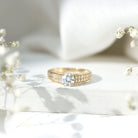 Rosec Jewels-Certified Lab Grown Diamond 1Ct Engagement Ring With Side Stones