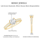 Certified Lab Grown Diamond 6 MM Round Engagement Ring With Side Stones Lab - ( EF-VS ) - Rosec Jewels