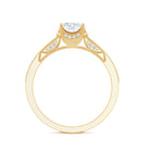 Certified Lab Grown Diamond 6 MM Round Engagement Ring With Side Stones Lab - ( EF-VS ) - Rosec Jewels