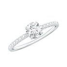 Certified 5 MM Lab Grown Diamond Engagement Ring With Side Stones Lab - ( EF-VS ) - Rosec Jewels